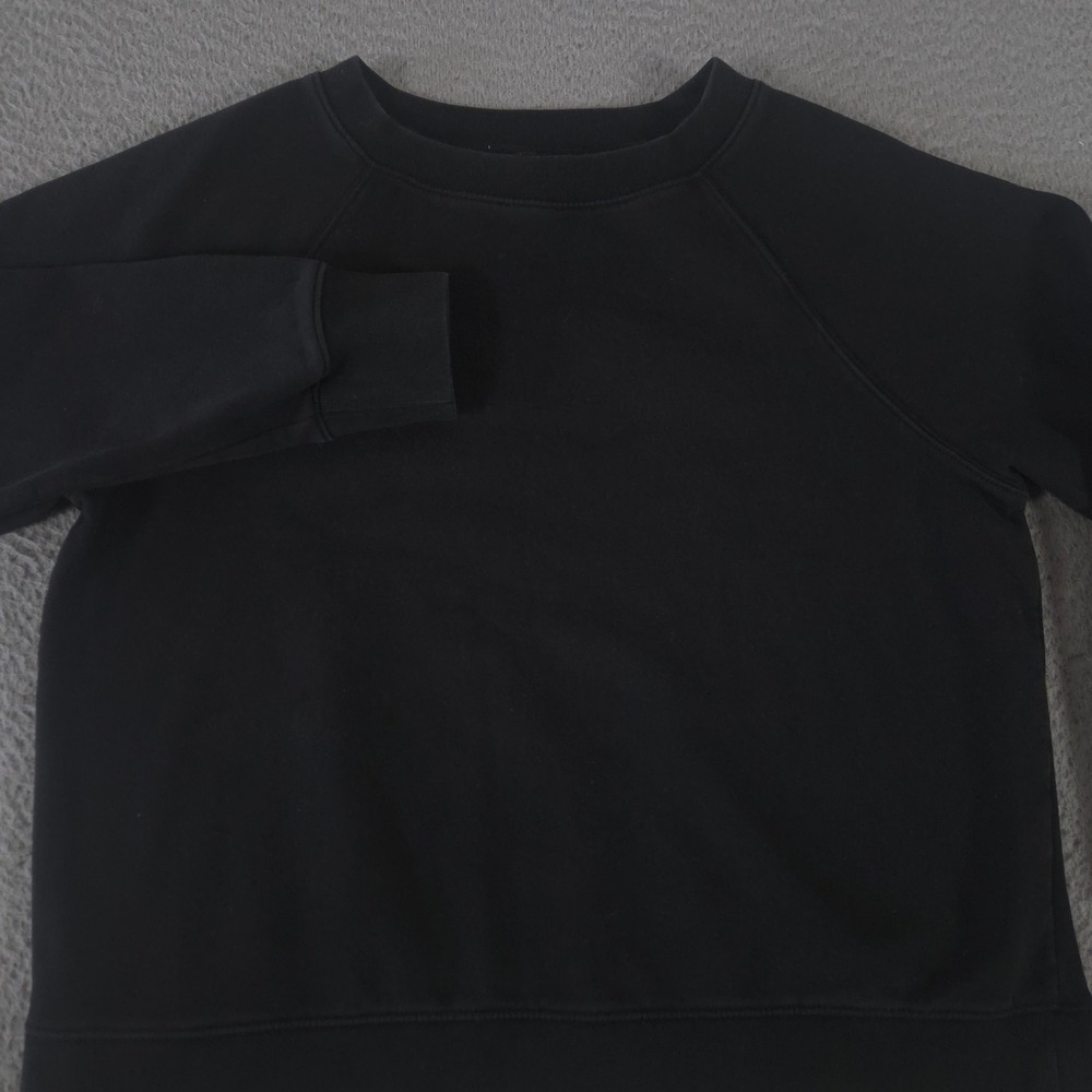 Banana Republic Sweatshirt Women Medium Black Soft Fleece Raglan Sleeve Pullover